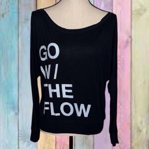 Bella Black Graphic Go W/ The Flow Oversized Top